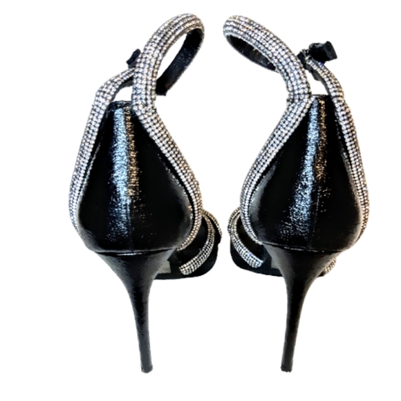Lauren Lorraine Dria High Heel Party Pumps Sandal Crystal jewls Black Size 7 - Picture 4 of 8